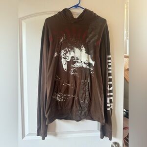 Hollister Brown Graphic Hoodie